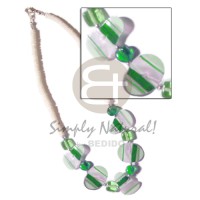 Painted green striped capiz