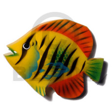 Fish handpainted wood refrigerator