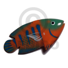 Fish handpainted wood refrigerator magnet