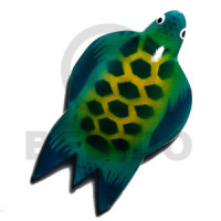 Sea turtle handpainted wood refrigerator
