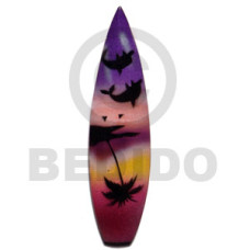 Surfboard handpainted wood refrigerator