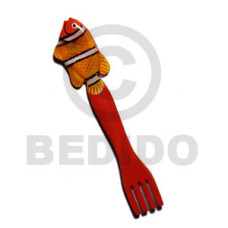 Fish on spoon handpainted wood