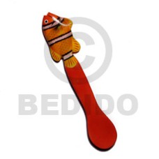 Fish on fork handpainted wood Fish on fork handpainted wood