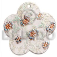 Scallop 40mm clear white resin