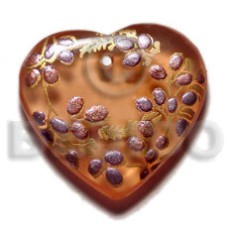 Heart 35mm transparent brown resin Heart 35mm transparent brown resin