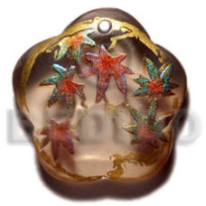 Scallop 35mm transparent brown resin
