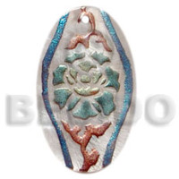 Oval 40mmx35mm hammershell handpainted