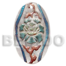 Oval 40mmx35mm hammershell handpainted