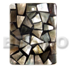 Flat 38mmx48mm rectangle black