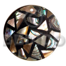 Flat 42mm round black resin