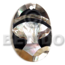 Oval 55mmx42mm black resin