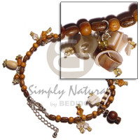 Wood beads dangling seeds