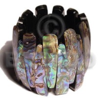 Elastic paua abalone bangle