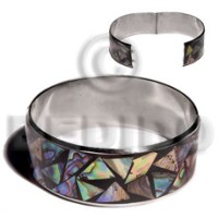 Laminated inlaid crazy cut paua