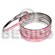 Laminated inlaid pink hammershell in