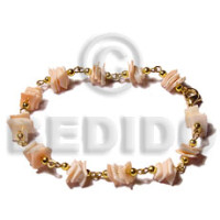 Pink rose in gold chain