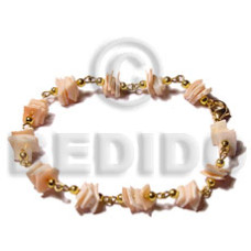 Pink rose in gold chain