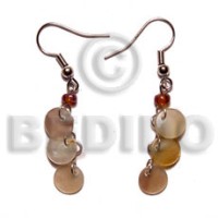 Dangling triple 10mm round brownlip