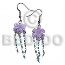 Dangling 15mm grooved lilac hammershell