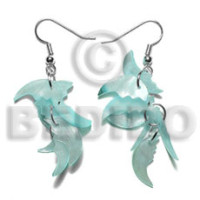Dangling 17mmx8mm aqua blue hammershell