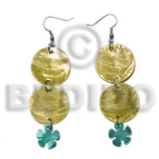 Dangling double round 25mm golden