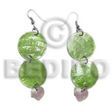 Dangling double round 25mm olive Dangling double round 25mm olive