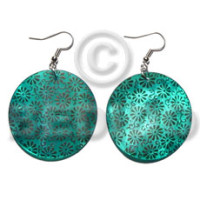 Dangling 35mm round handpainted embossed hammershell