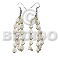 Dangling 3 rows white clam