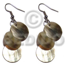 Dangling 3pcs. round 15mm blacklip
