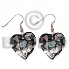 Dangling heart 35mm laminated paua hammershell