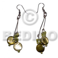 Dangling laminated 10mm round olive