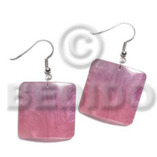 Dangling 25mm square hammershell pendant