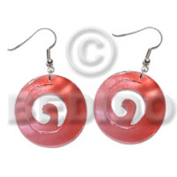 Dangling 20mm round swirl kabibe