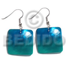 Dangling 25mm square hammershell pendant