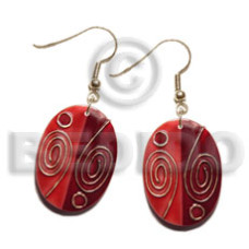 Dangling handpainted and colored oval