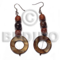 Dangling 30mm round laminated golden