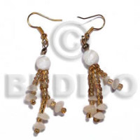 Dangling glass beads and buri