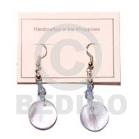 Dangling round 25mm aqua blue