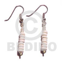 Dangling grinded puka earrings