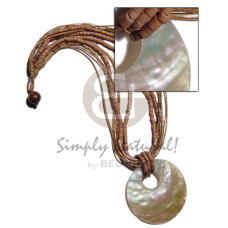 45mm round mop shell pendant