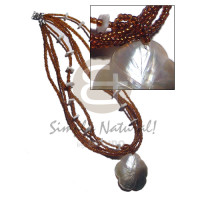 4 layers amber glass beads