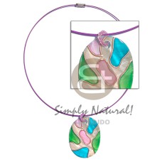 Coated violet cable wire neckline Coated violet cable wire neckline