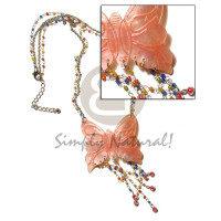 Tassled orange 50mm butterfly hammershell