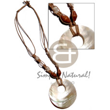 55mm brownlip round shell pendant