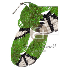 27 rows lime green glass