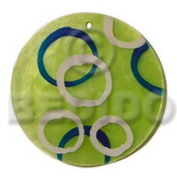 Round green 50mm capiz shell