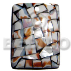 45mmx35mm rectangular laminated cowrie tiger