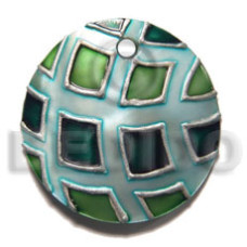 Handpainted and colored round 35mm