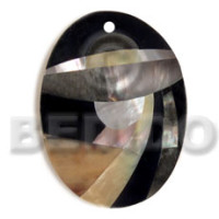 Oval 55mmx42mm black resin