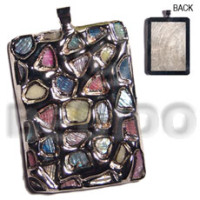 Rectangular 50mmx38mm glistening abalone in